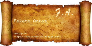 Fekete Antos névjegykártya