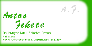 antos fekete business card